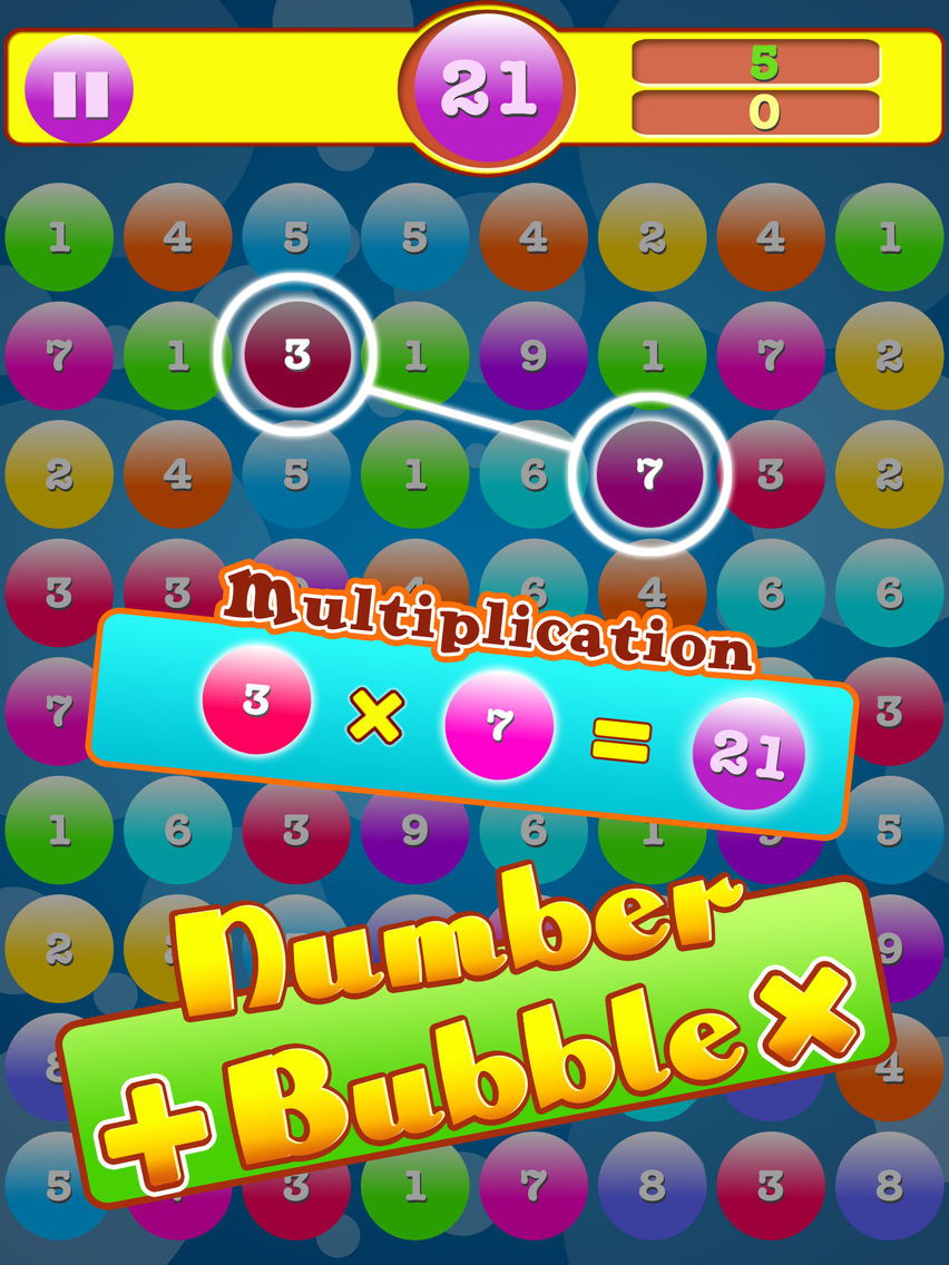 Addition & Multiplication Number Bubbles poster