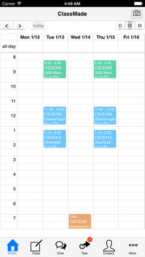 ClassMade, Student Class Timetable with homework, chat, club, news, forums, jobs, events