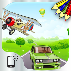 Vehicles and transportation : free coloring, jigsaw puzzles and educative games for kids and toddlers