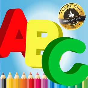 字母A到Z著色書為kids1-6：遊戲免費供學習使用手指繪畫或著色ABC字母，每個著色頁