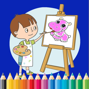 嬰兒動物可愛的油漆和著色書 - 免費遊戲的孩子