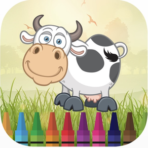 子供のための農場塗り絵ゲームの動物
