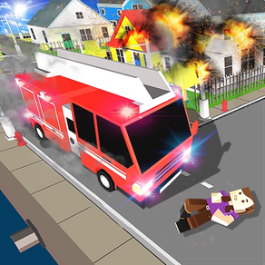 Blocky Fire Truck & Ambulance