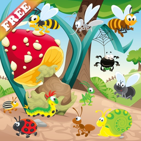 Insetos e vermes jogo para crianças : descubra o mundo dos insetos ! jogos para crianças pequenas GRATUITO