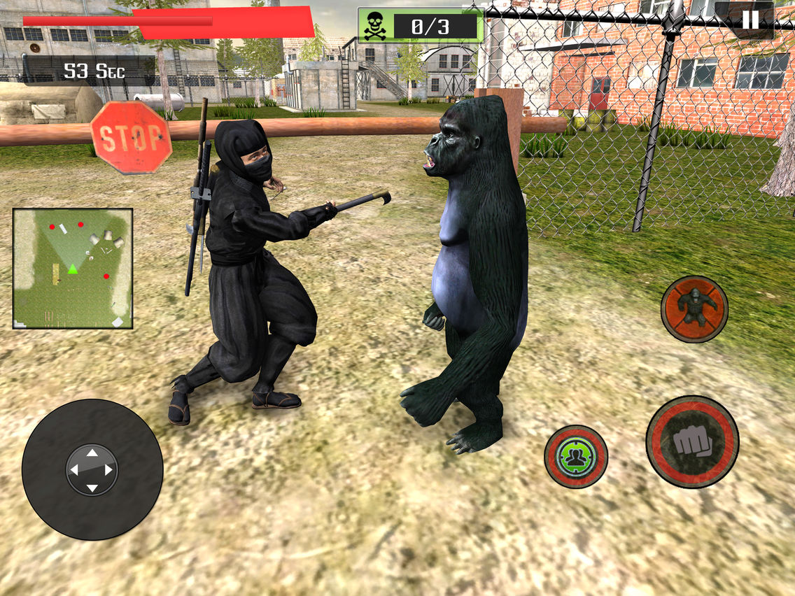 Ape Vs Ninja Assassin Fighting poster
