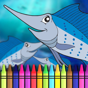 Aquatic Coloring E-Book-Ocean Animals Paint Pages