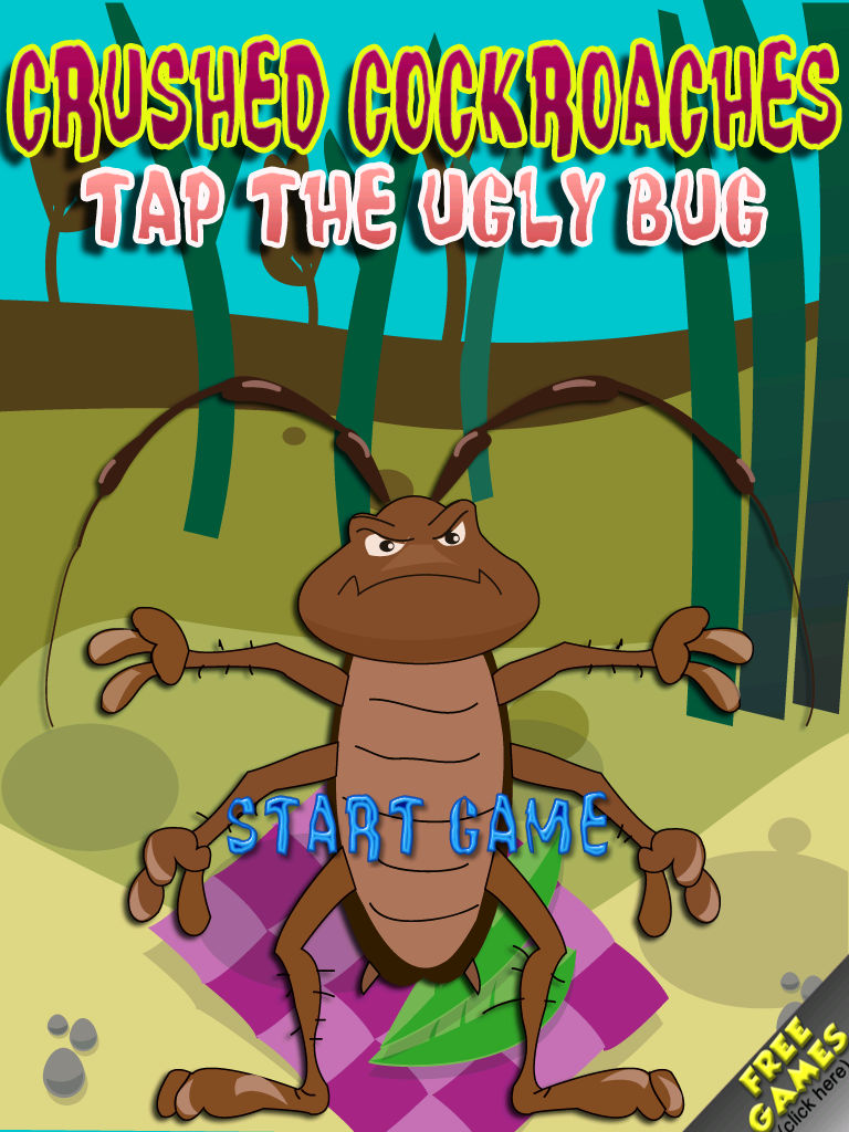 Crushed cockroaches - Tap the ugly bug game - Free Edition poster