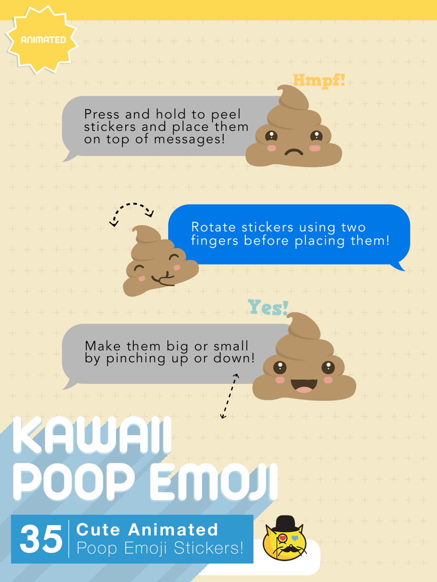 Poop Sticker Ios Kawaii Poop Emoji : Animated Cute Stickers for iOS (iPhone/iPad) Latest ...