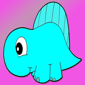 Kids Coloring Book - Cute Cartoon Dinosaur Minami