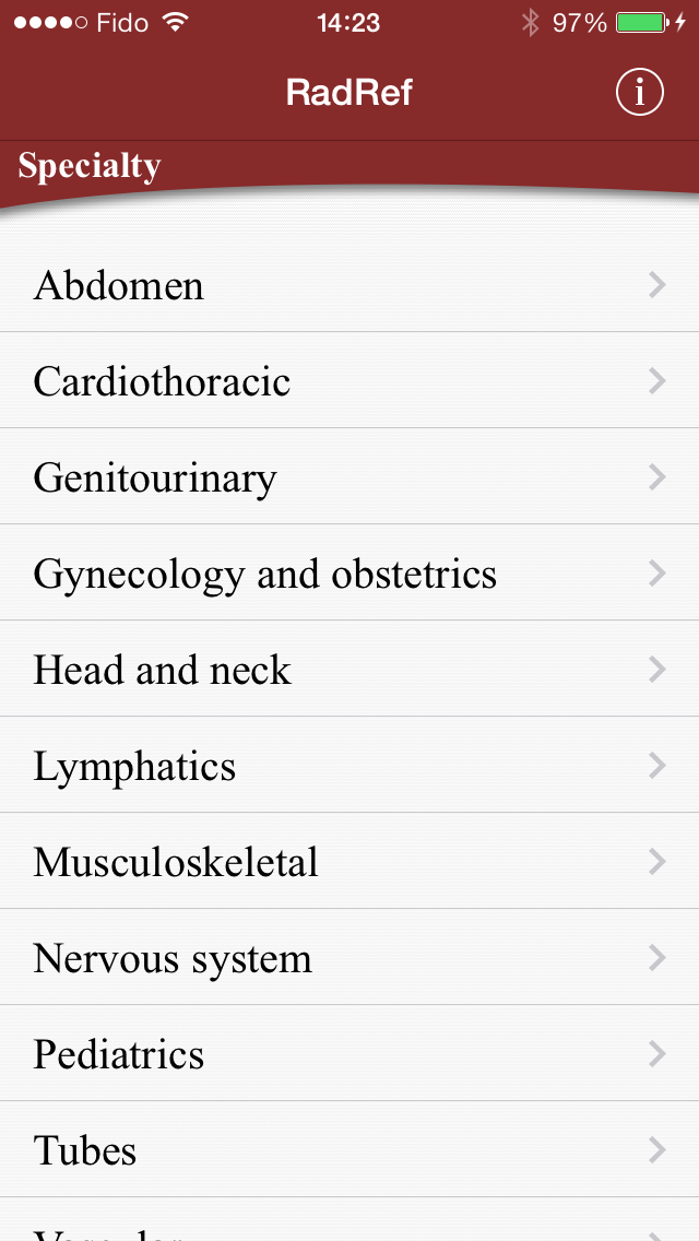 RadRef - Normal Values in Diagnostic Imaging for iOS (iPhone/iPad/iPod ...
