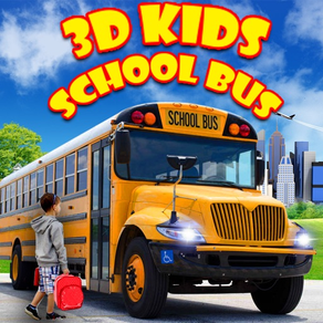 3D Kinder Schule Busfahrer