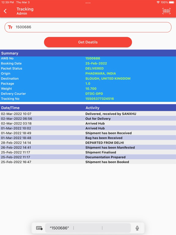 Express Parcel الملصق