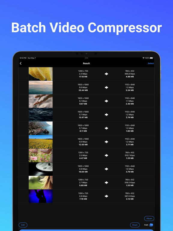 Laden Sie Batch Video Compressor für iOS (iPhone/iPad/iPod touch) bei