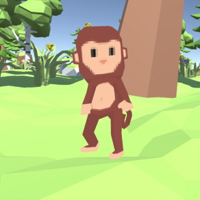 猿のバナナ探し3D~大草原マップで行う3Dアクション~