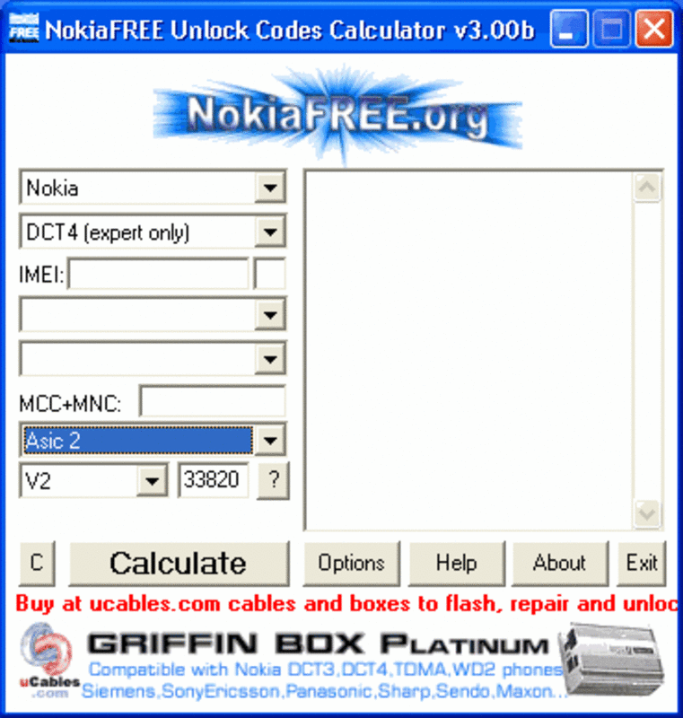 NokiaFREE Unlock Codes Calculator