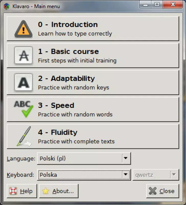 Klavaro Touch Typing Tutor