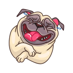 Pug Cute Emoji Funny Sticker