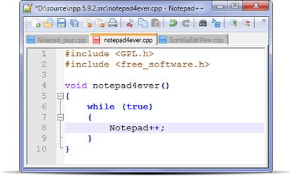 Notepad++ (32-bit) for PC Windows 8.6.4 Download