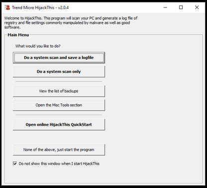 Trend Micro HijackThis
