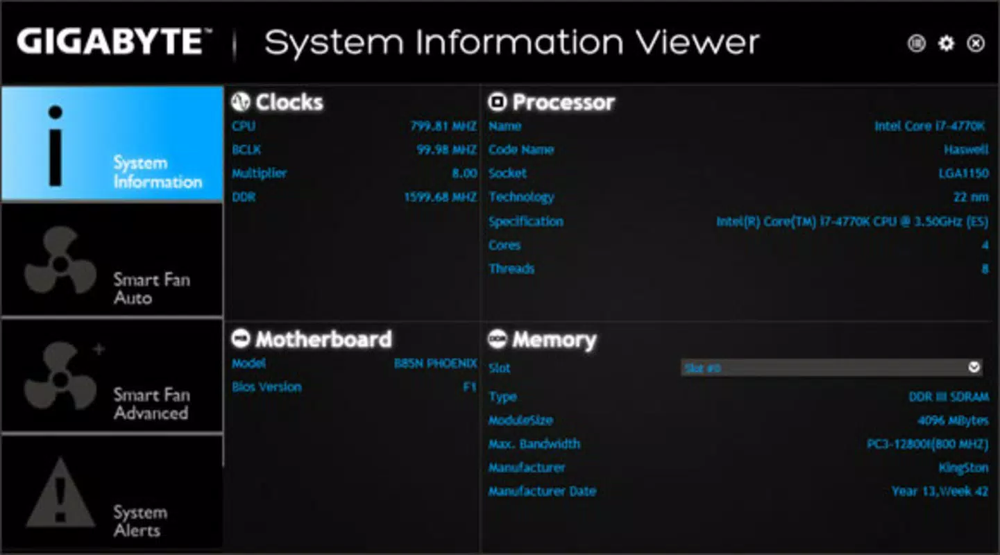 Gigabyte System Information Viewer