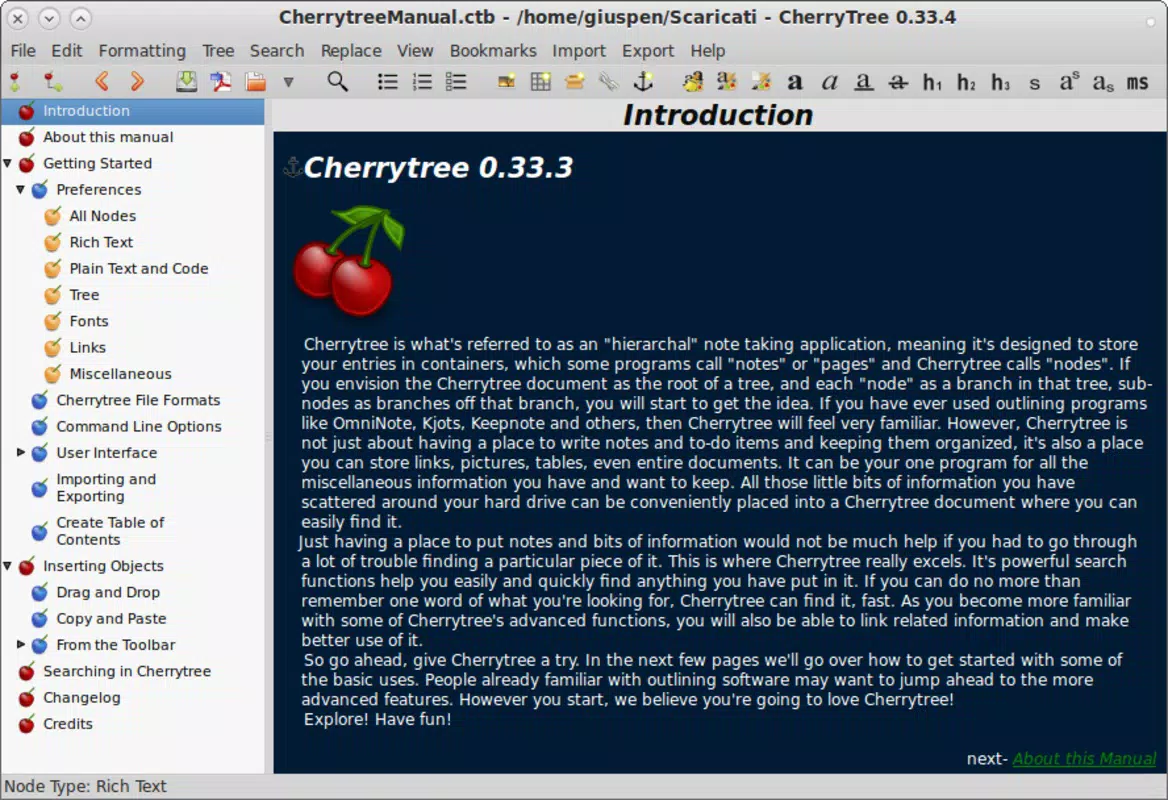 Main image for CherryTree application