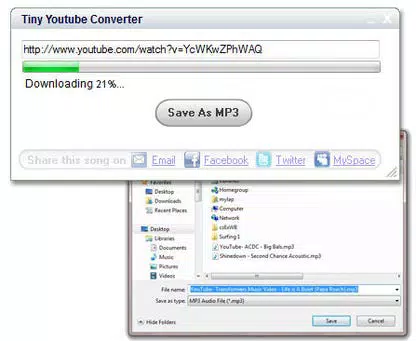 Main image for Tiny Youtube Converter application