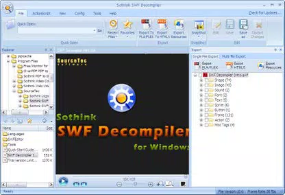 Main image for Sothink SWF Decompiler application
