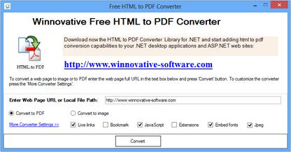 Winnovative Free HTML to PDF Converter