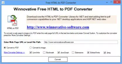 Winnovative Free HTML to PDF Converter