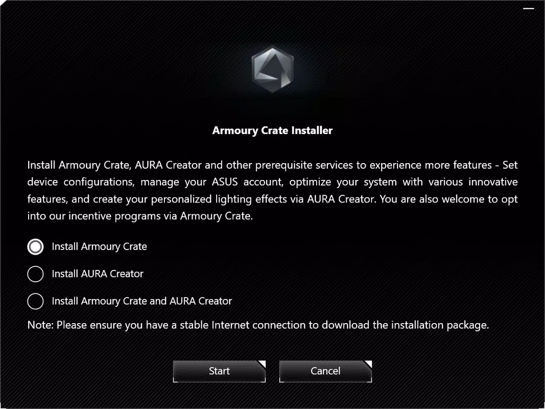ASUS Armoury Crate & Aura Creator Installer