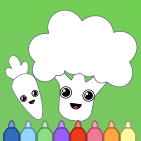 Ellou - 蔬菜填色畫本 - 寶寶孩子魔法塗色遊戲
