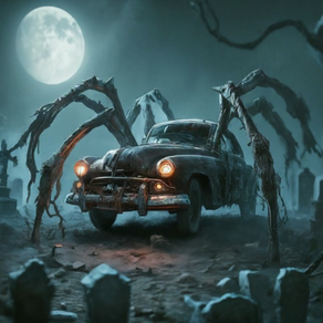Scary Spider Car Horror Drift