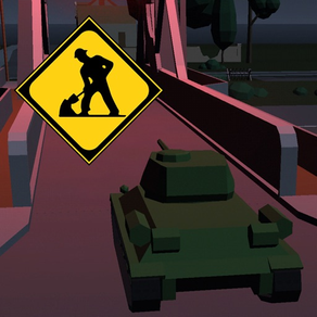 戦車で道路標識Q