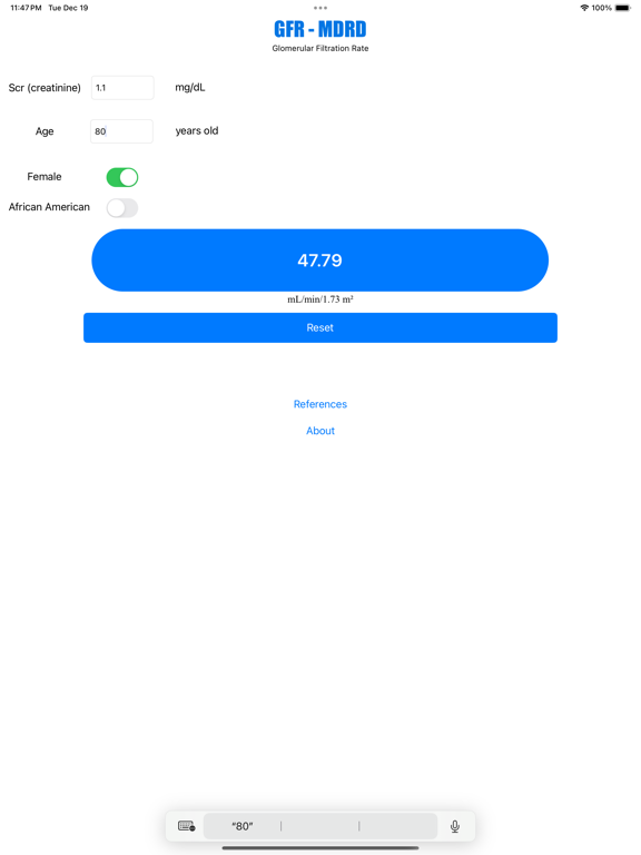 GFR Prime Calculator for iOS (iPhone/iPad) Free Download at AppPure