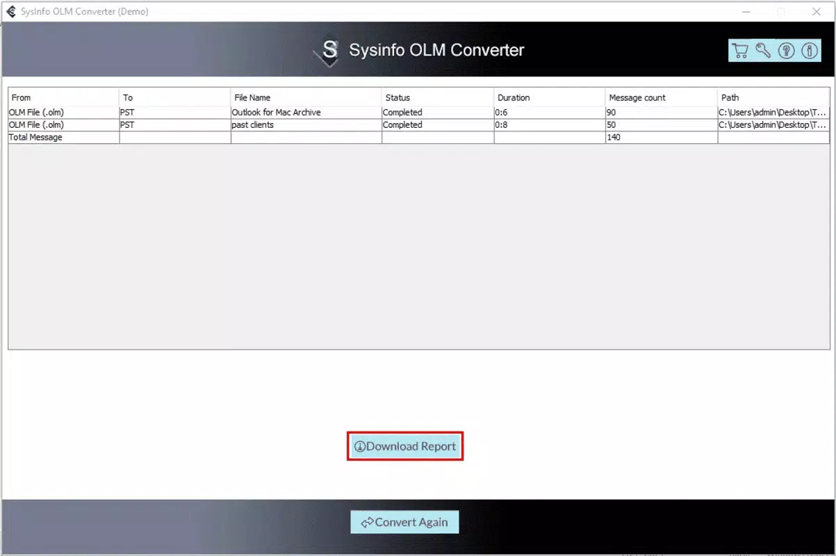 Sysinfo OLM Converter