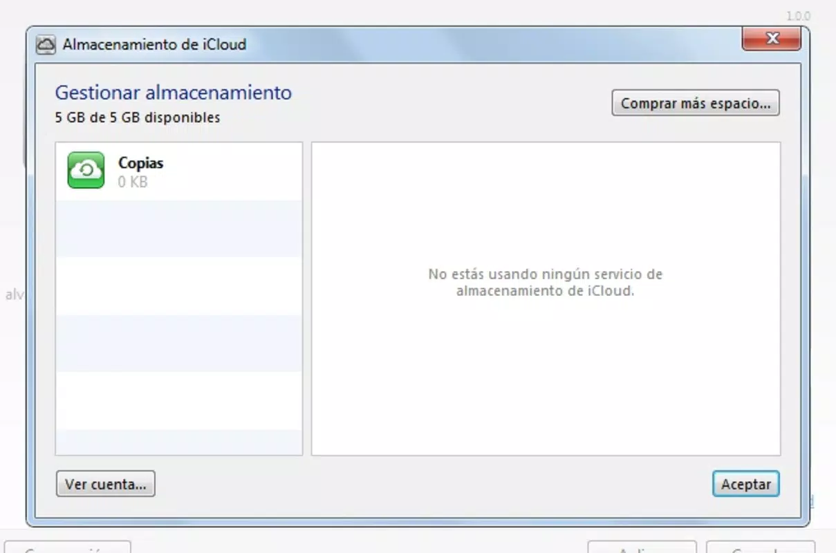 Panel de control de iCloud