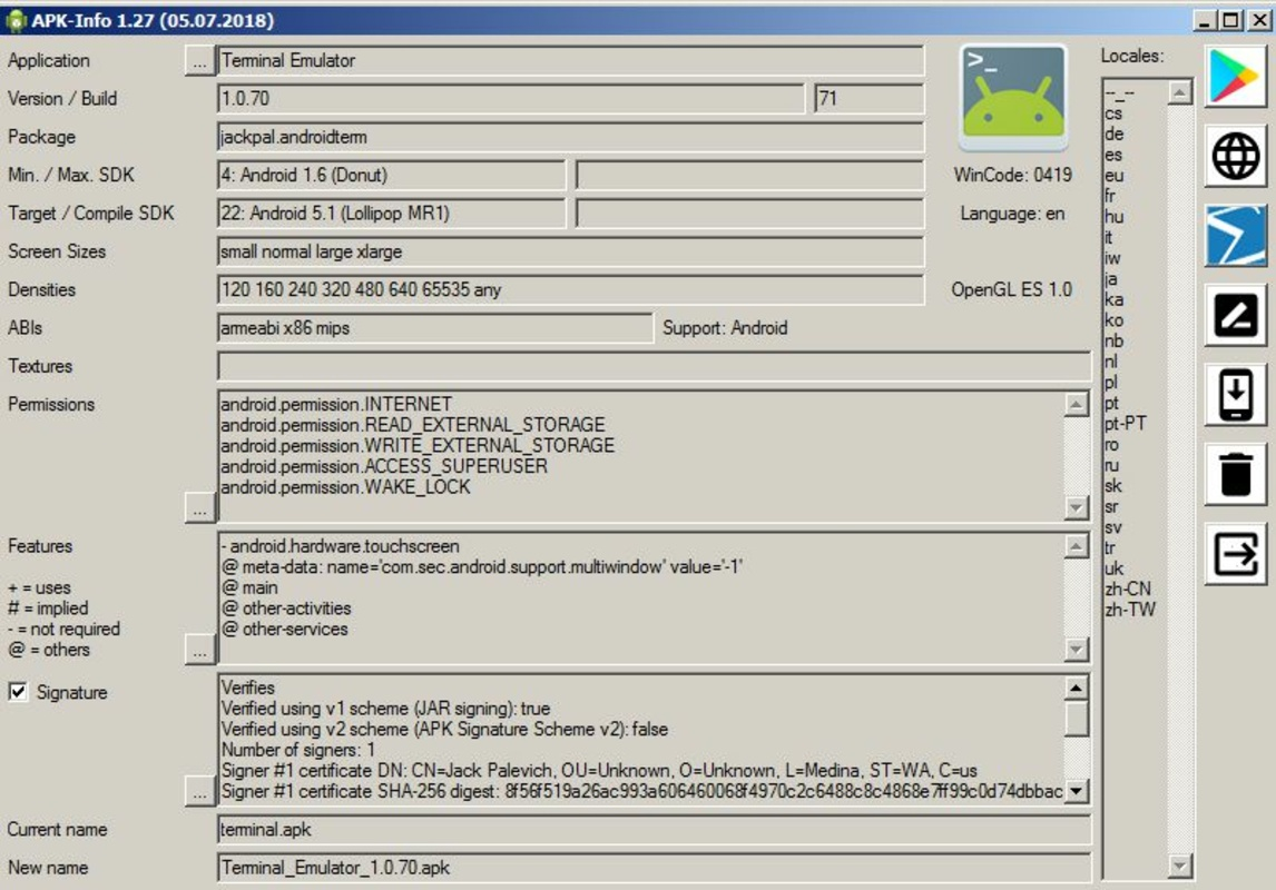 APK-Info for PC Windows 1.35 Download