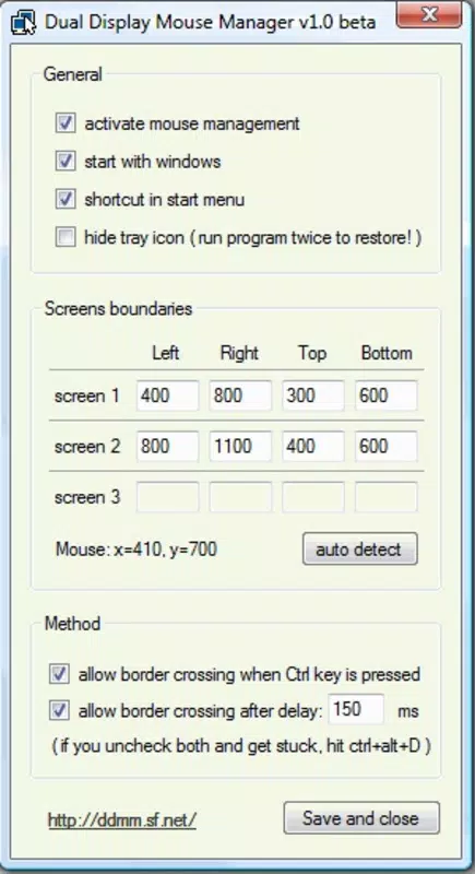 Dual Display Mouse Manager