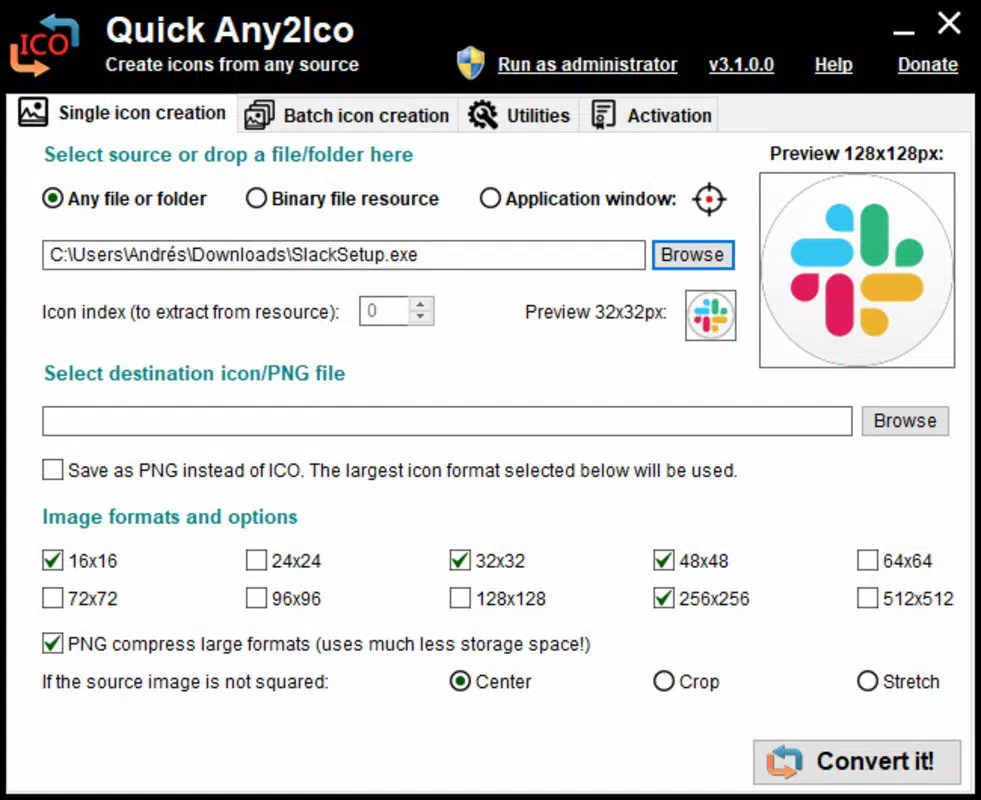Quick Any2Ico