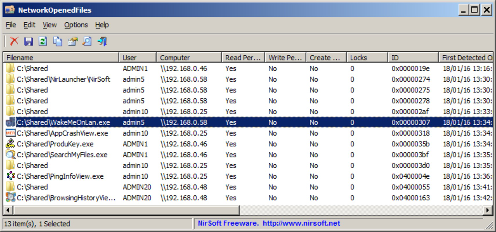NetworkOpenedFiles