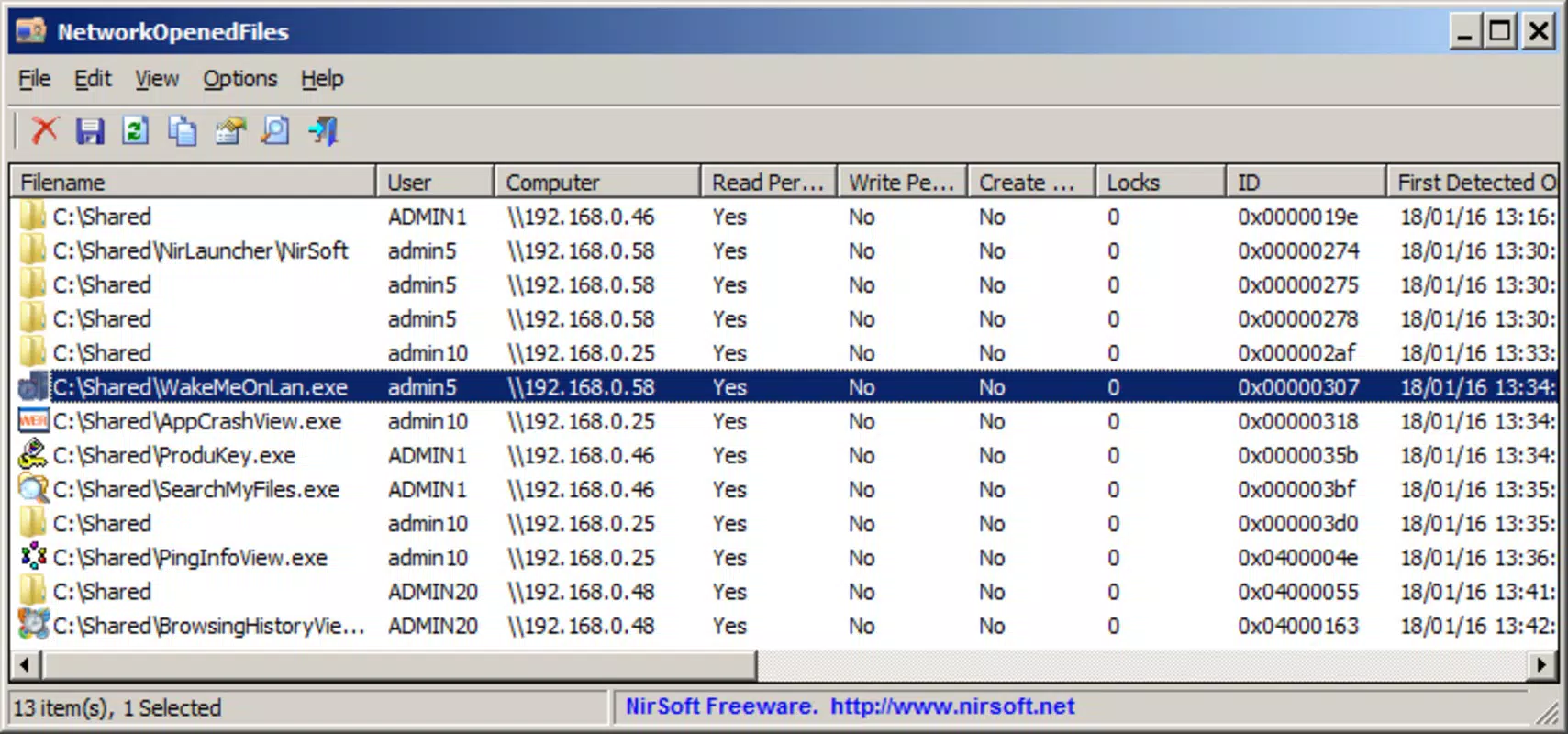 NetworkOpenedFiles