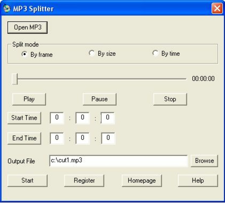 MP3 Splitter for PC Windows 3.1 Download