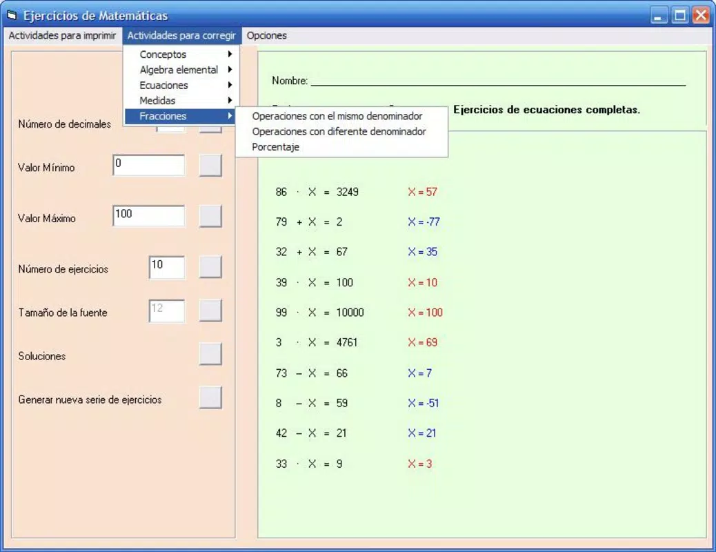 Ejercicios de Matematicas