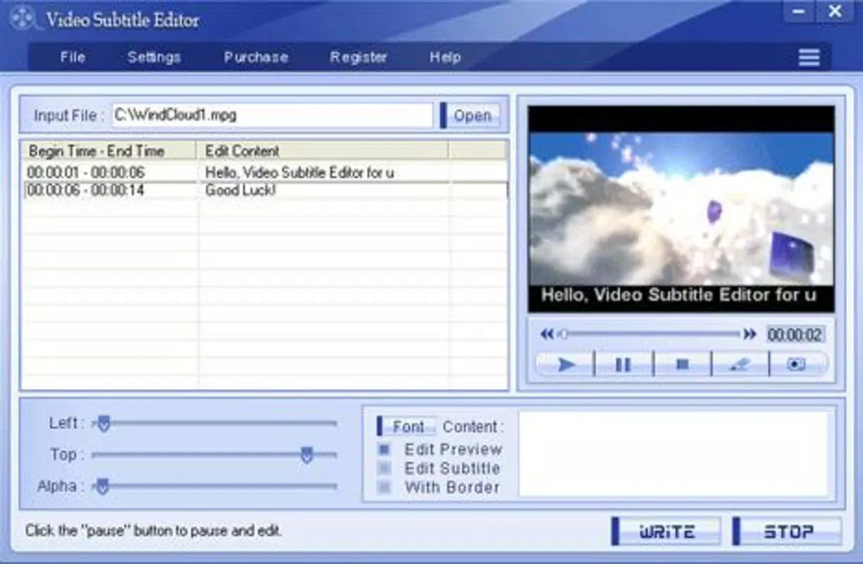Video Subtitle Editor