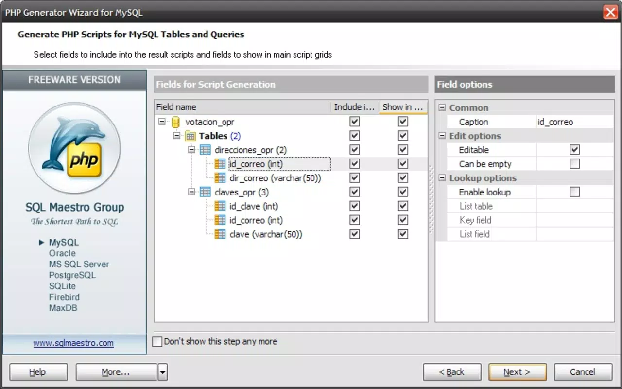 MySQL PHP Generator
