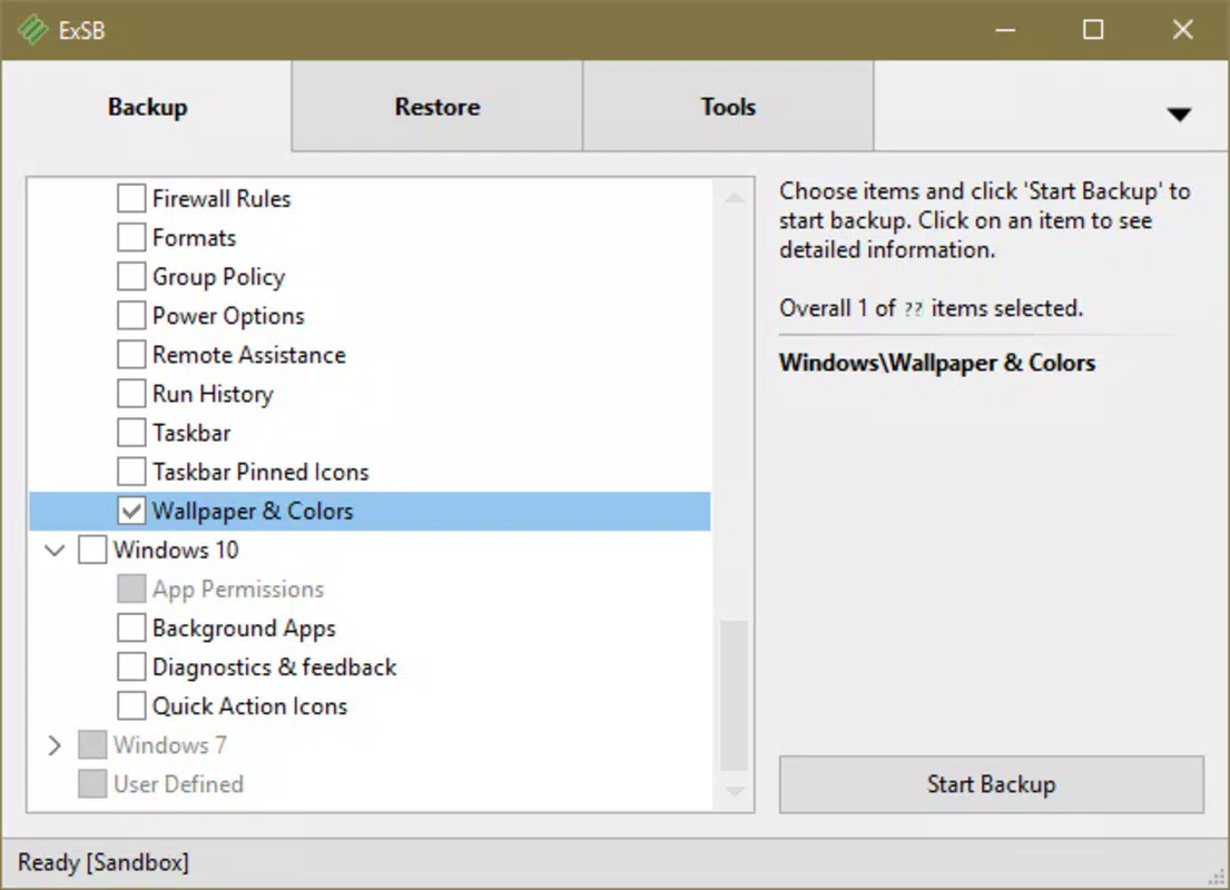 EaseXP Settings Backup