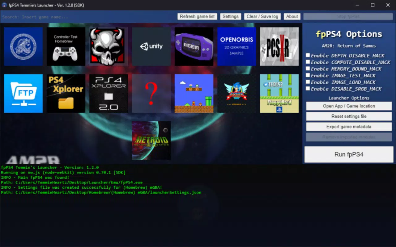 fpPS4 Temmie's Launcher