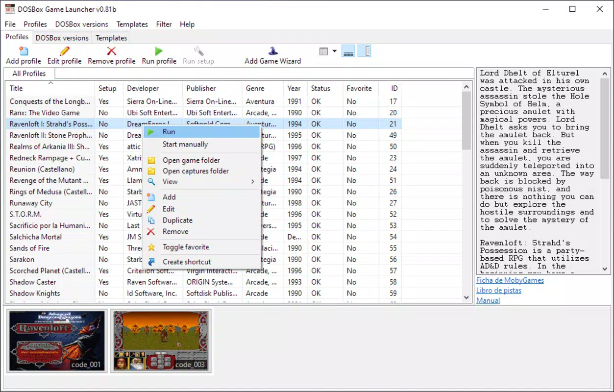 DBGL: DOSBox Game Launcher