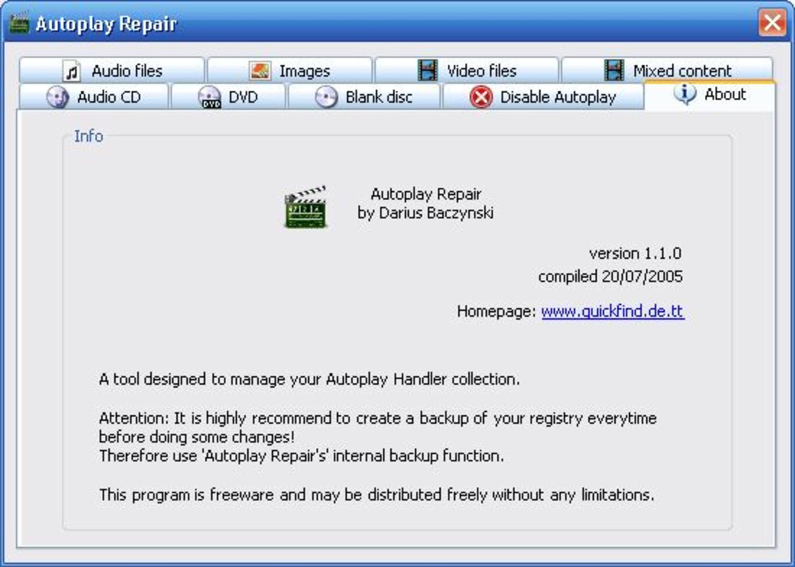 AutoPlay Repair