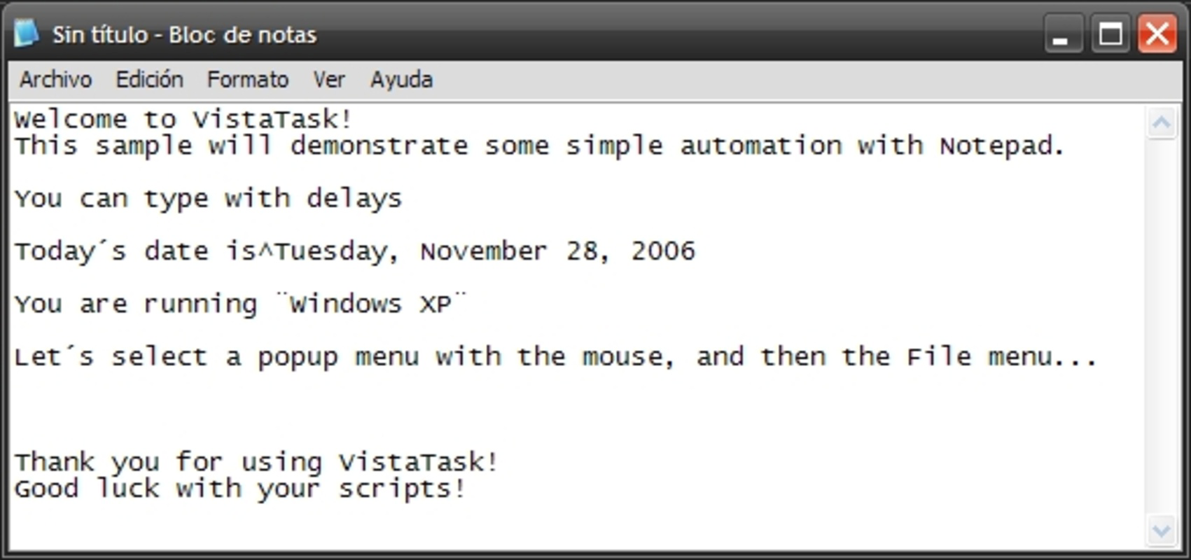 Vista Task
